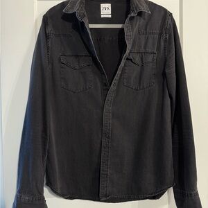 Zara Charcoal Button-Up Shirt